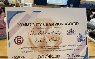 Schenectady Rotary Club Receives Community Champion Award