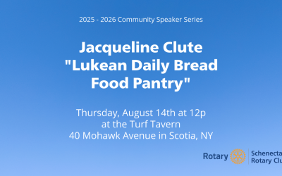 August 14th Rotary Club Speaker