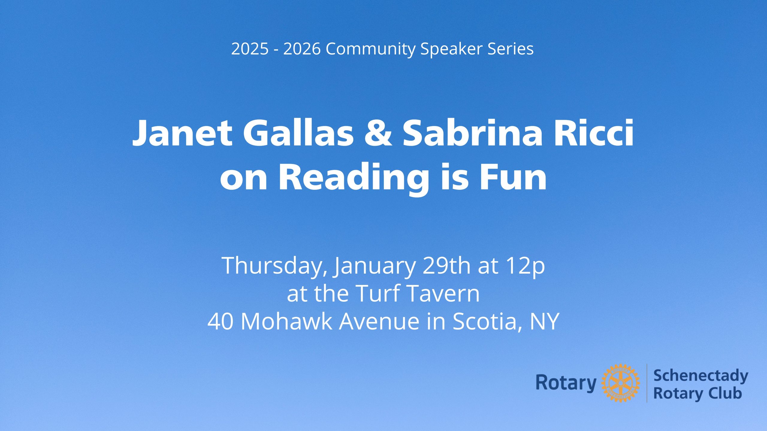 January 29th Rotary Club Speakers