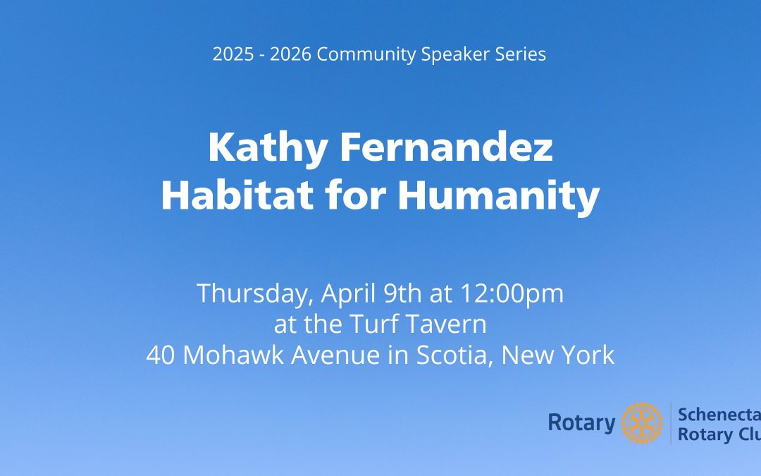 April 9th Rotary Club Speaker