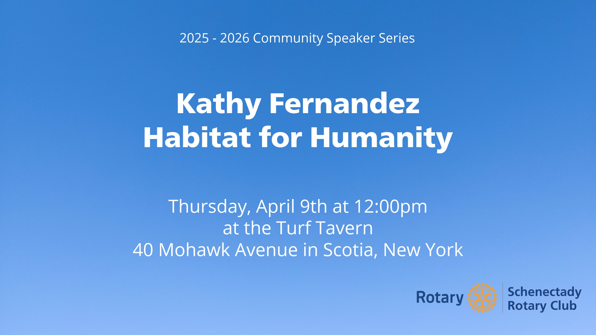 April 9th Rotary Club Speaker