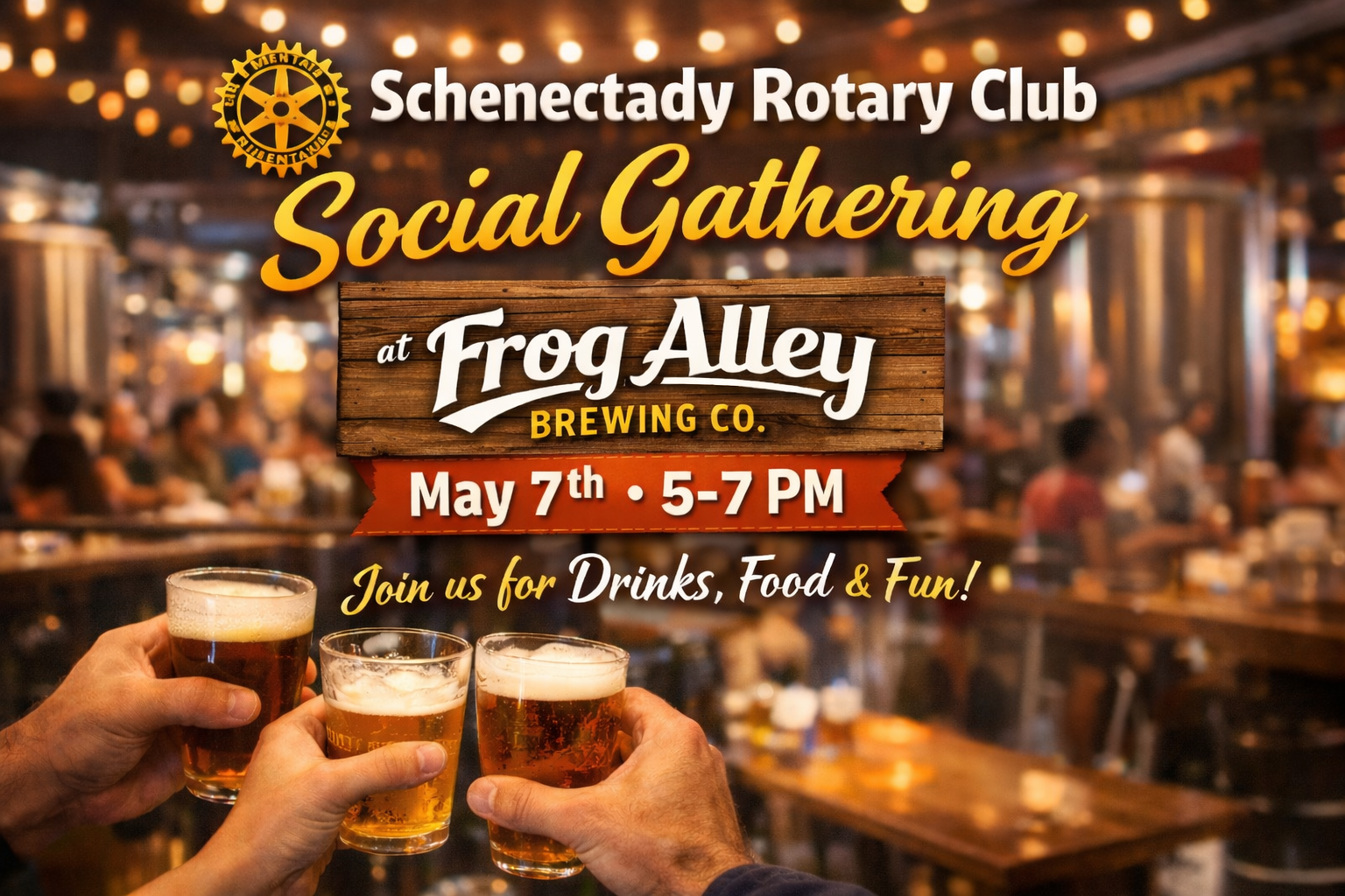 May 7th – Social Meeting @ Frog Alley Brewing Co.