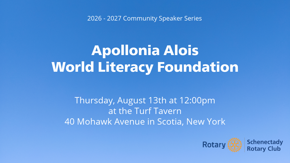 August 13th Rotary Club Speaker